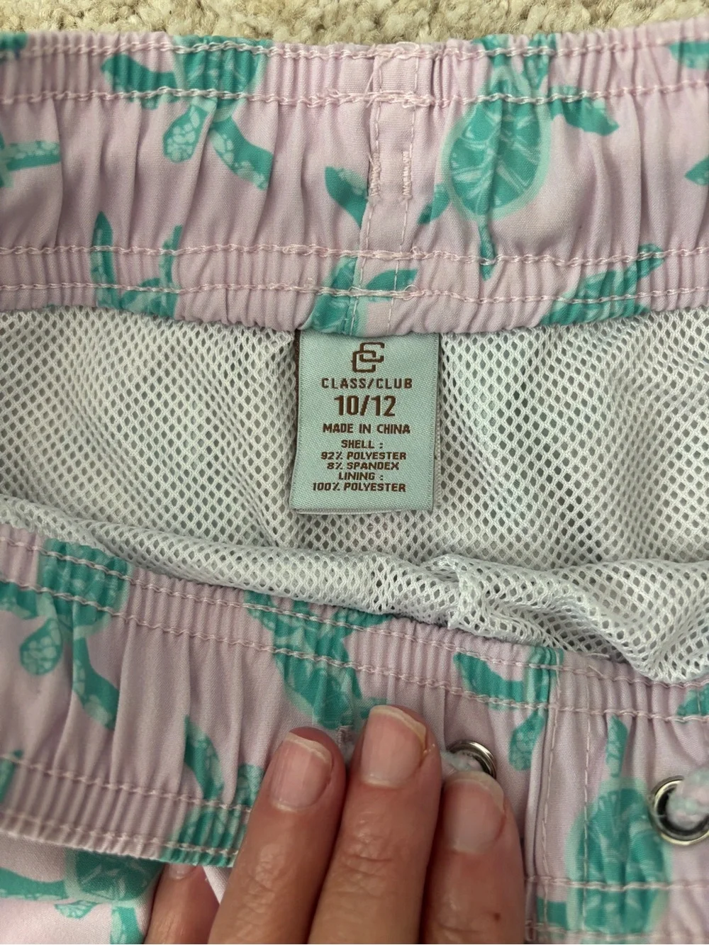 Class Club Kids Swim Trunks Pink with Teal Turtle Print Nordstrom